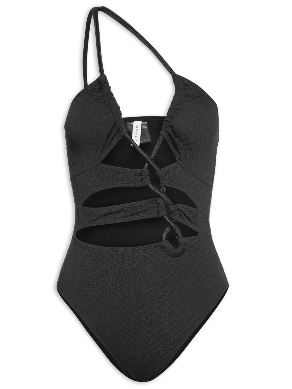 Maiô Com Recortes Assimétricos - Preto