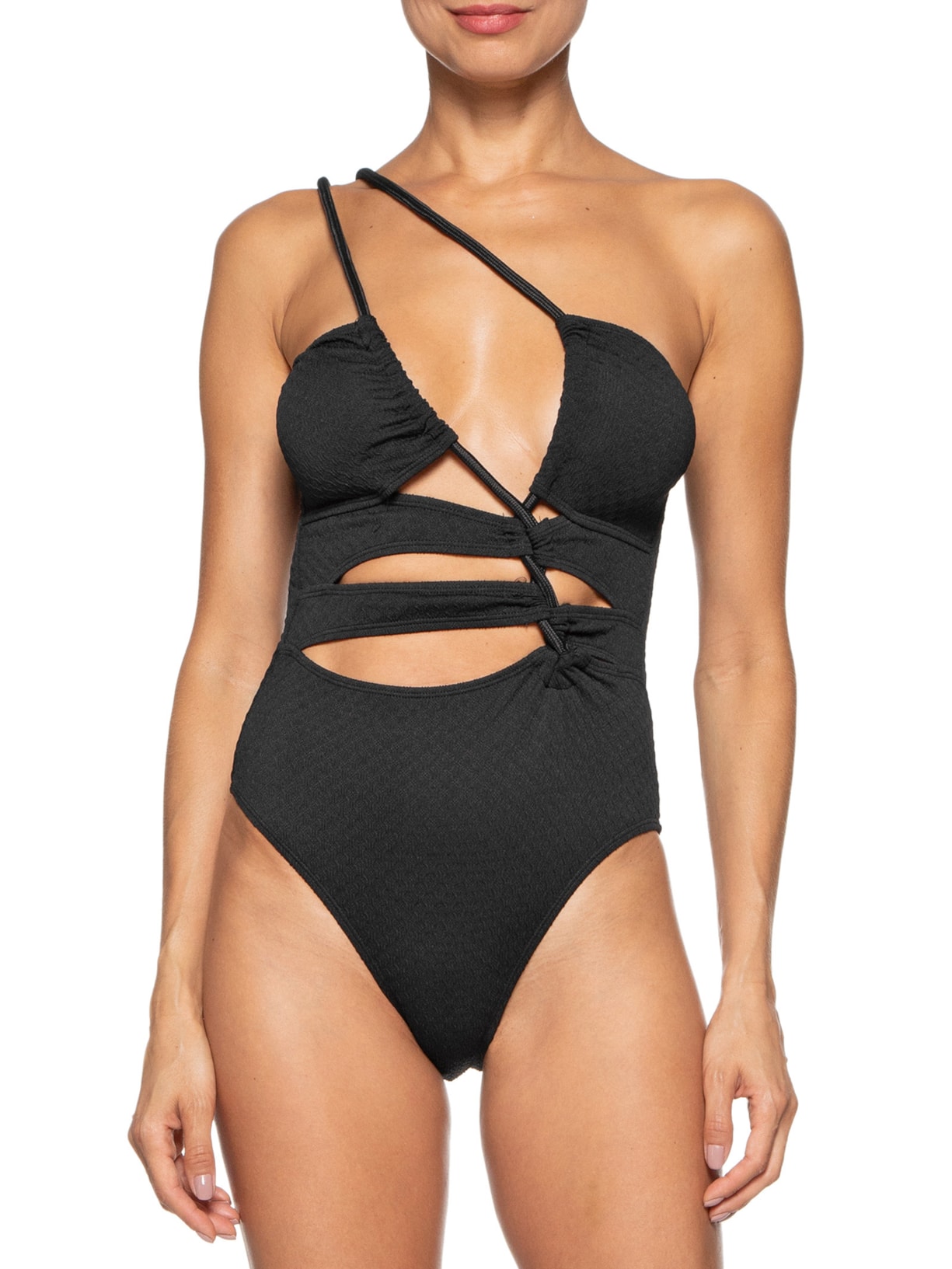 Maiô Com Recortes Assimétricos Preto Mktbeach