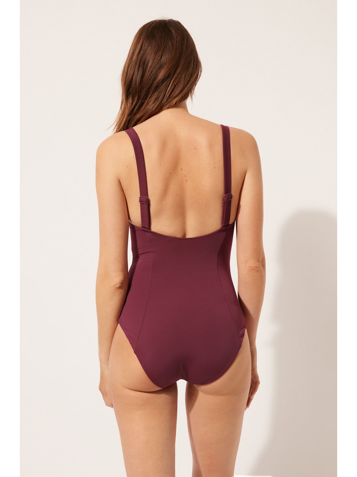 Maiô Corset Look Bordô Calzedonia