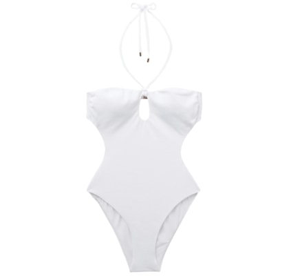 Maiô Cut Out Piquet - Branco