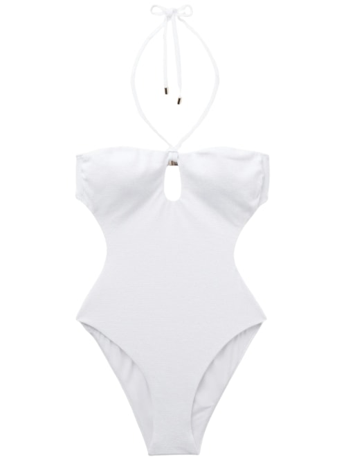 Maiô Cut Out Piquet - Branco