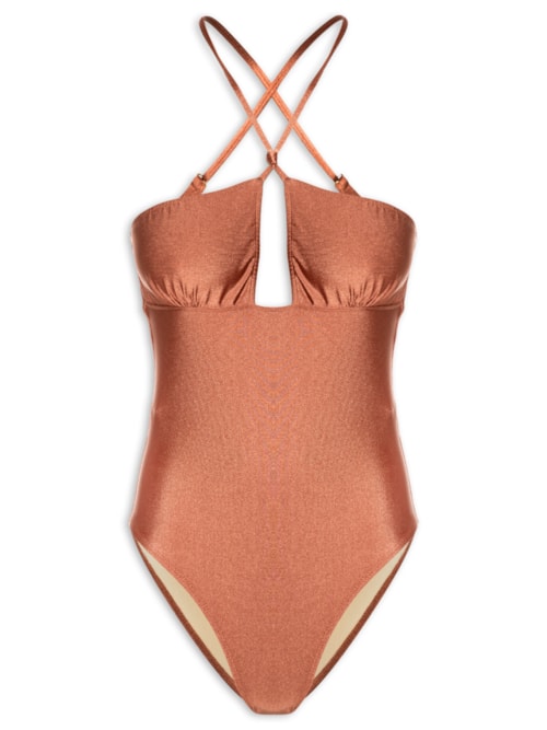Maiô Decote Halter - Marrom
