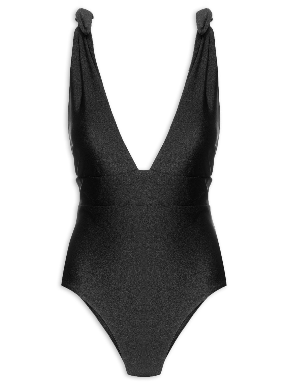 Maiô Decote Profundo Com Amarração - Preto