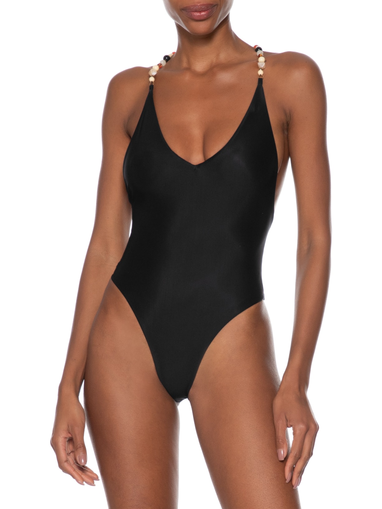 Maiô Decote V Alça Pedras Preto Animale Resort