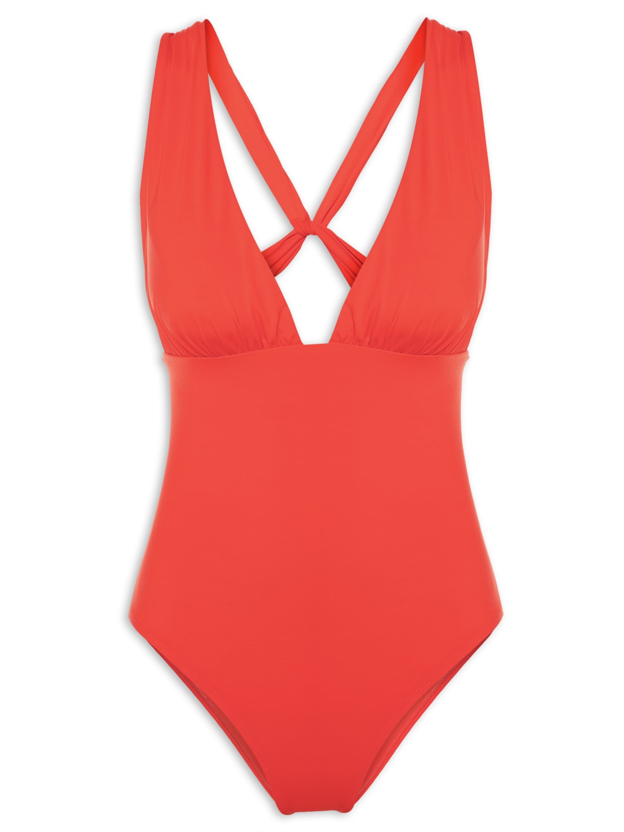 Maiô Decote V Franzido Bio - Vermelho