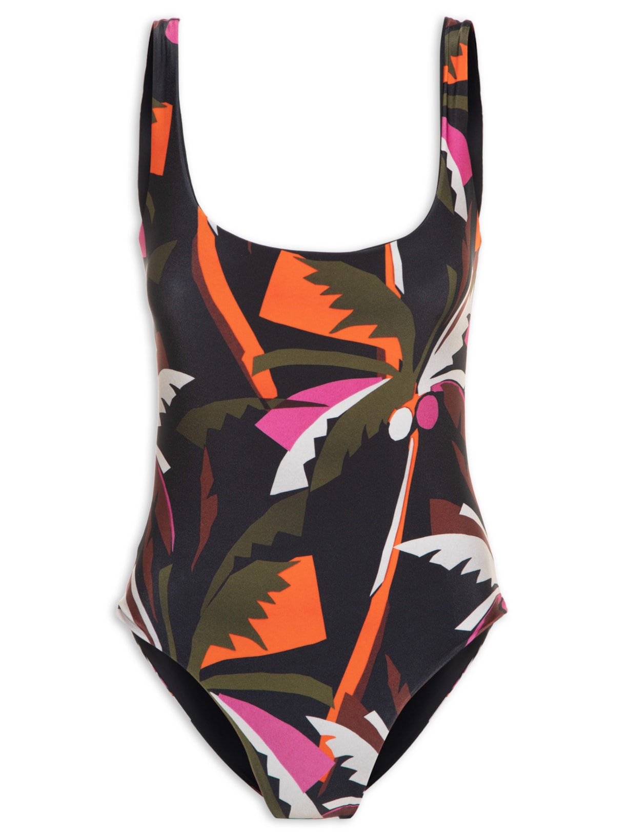 Maiô Double Coqueiro Escuro - Preto