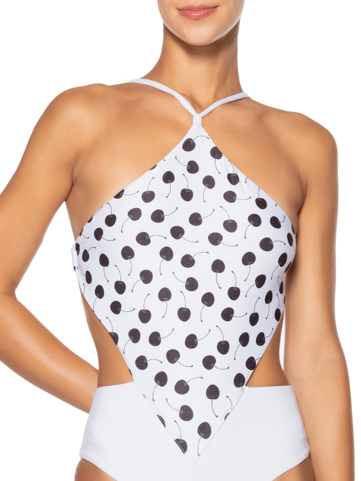 Maiô Engana Mamãe Cherry Branco Mktbeach