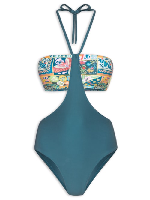 Maiô Engana Mamãe Estampado - Azul