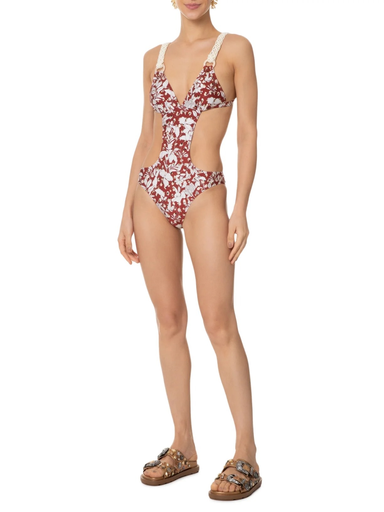 Maiô Engana Mamãe Floral Vermelho Mktbeach