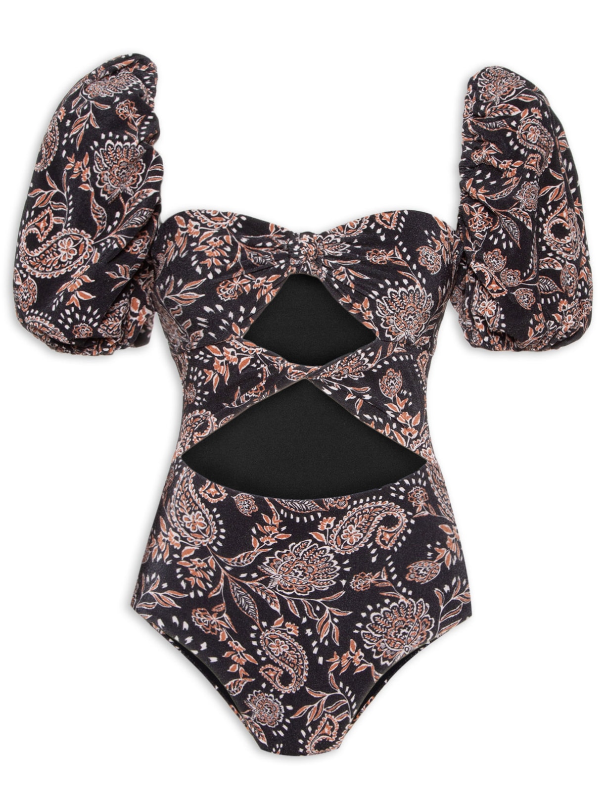 Maiô Estampado Paisley Ferndanda Preto Shop2gether + August Swim