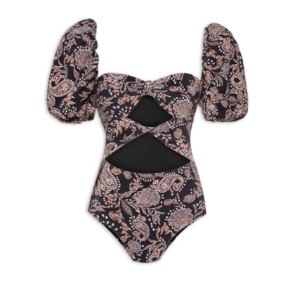 Maiô Estampado Paisley Ferndanda - Preto