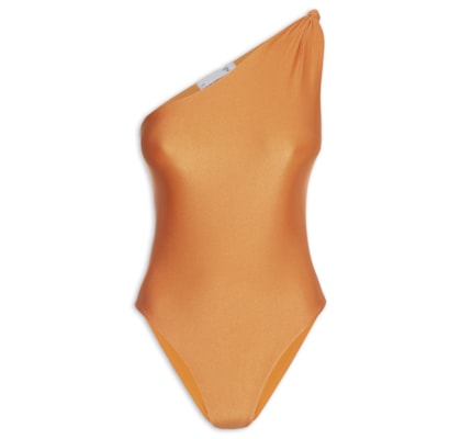 Maiô Feminino Ombro Único Com Nó - Laranja