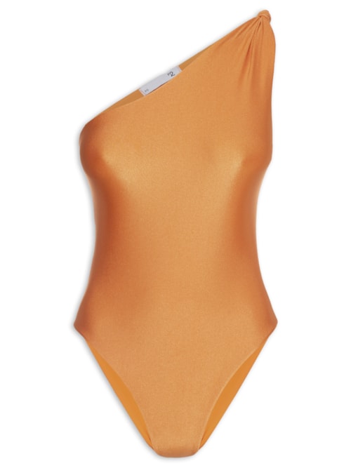 Maiô Feminino Ombro Único Com Nó - Laranja