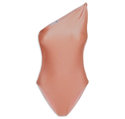 Maiô Feminino Ombro Único Com Nó - Marrom