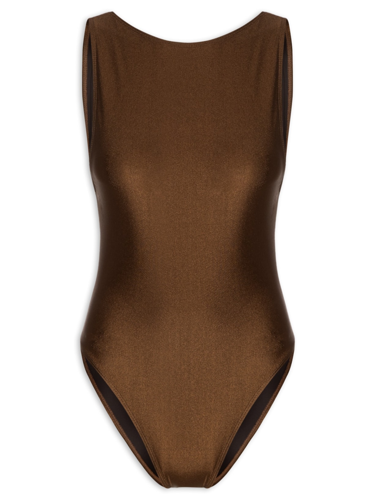 Maiô Feminino Regata Com Decote Costas - Marrom