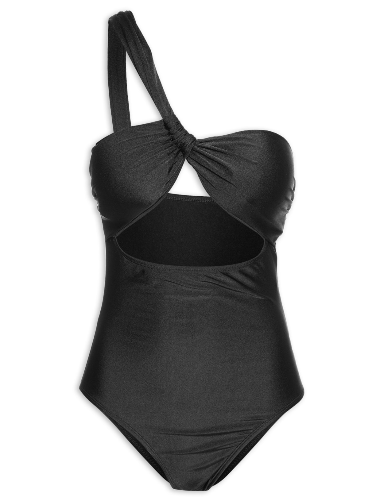 Maio Feminino Um Ombro Só - Preto