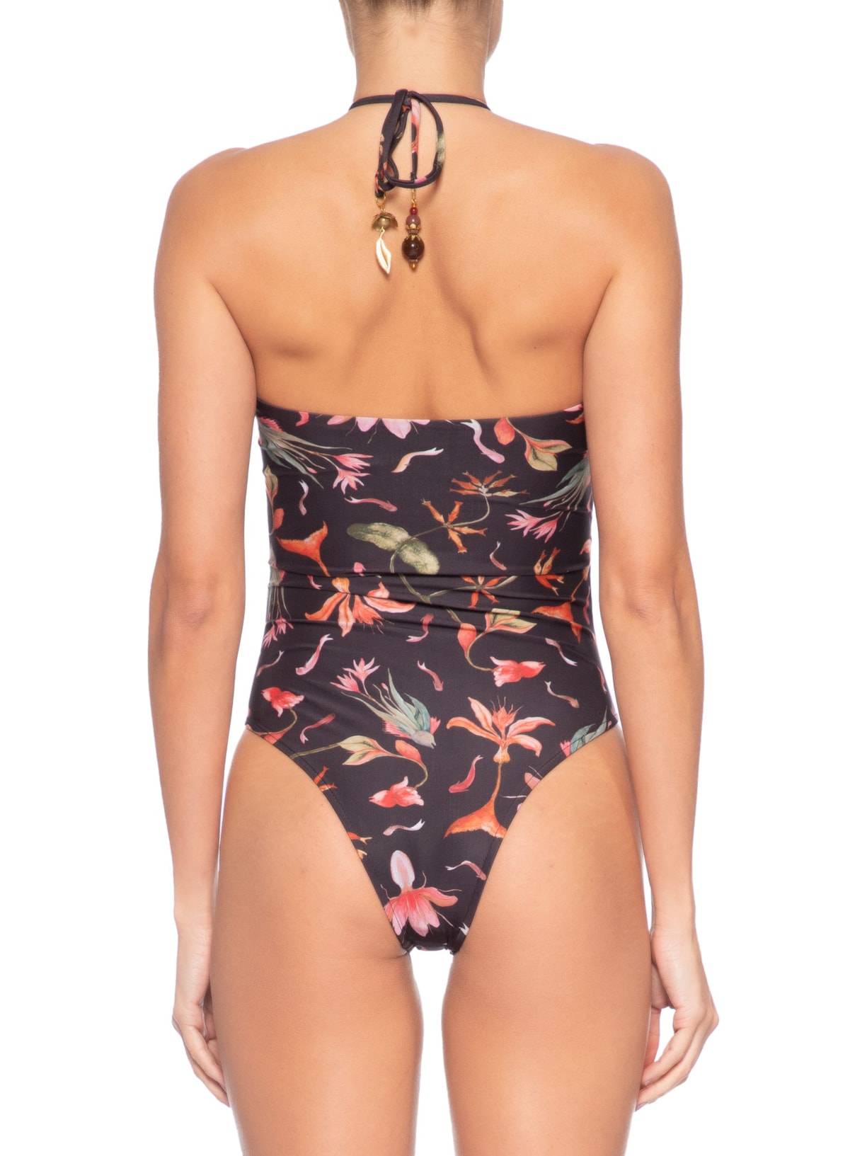 Maiô Fig Fishbloom Decote Miçanga Preto Animale Resort