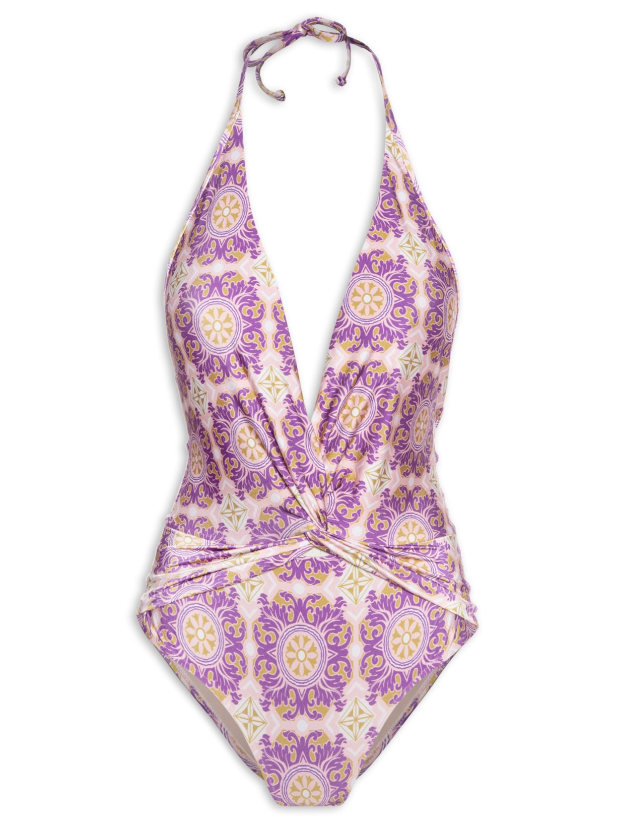 Maiô Frente Única Entrelaçado - Rosa