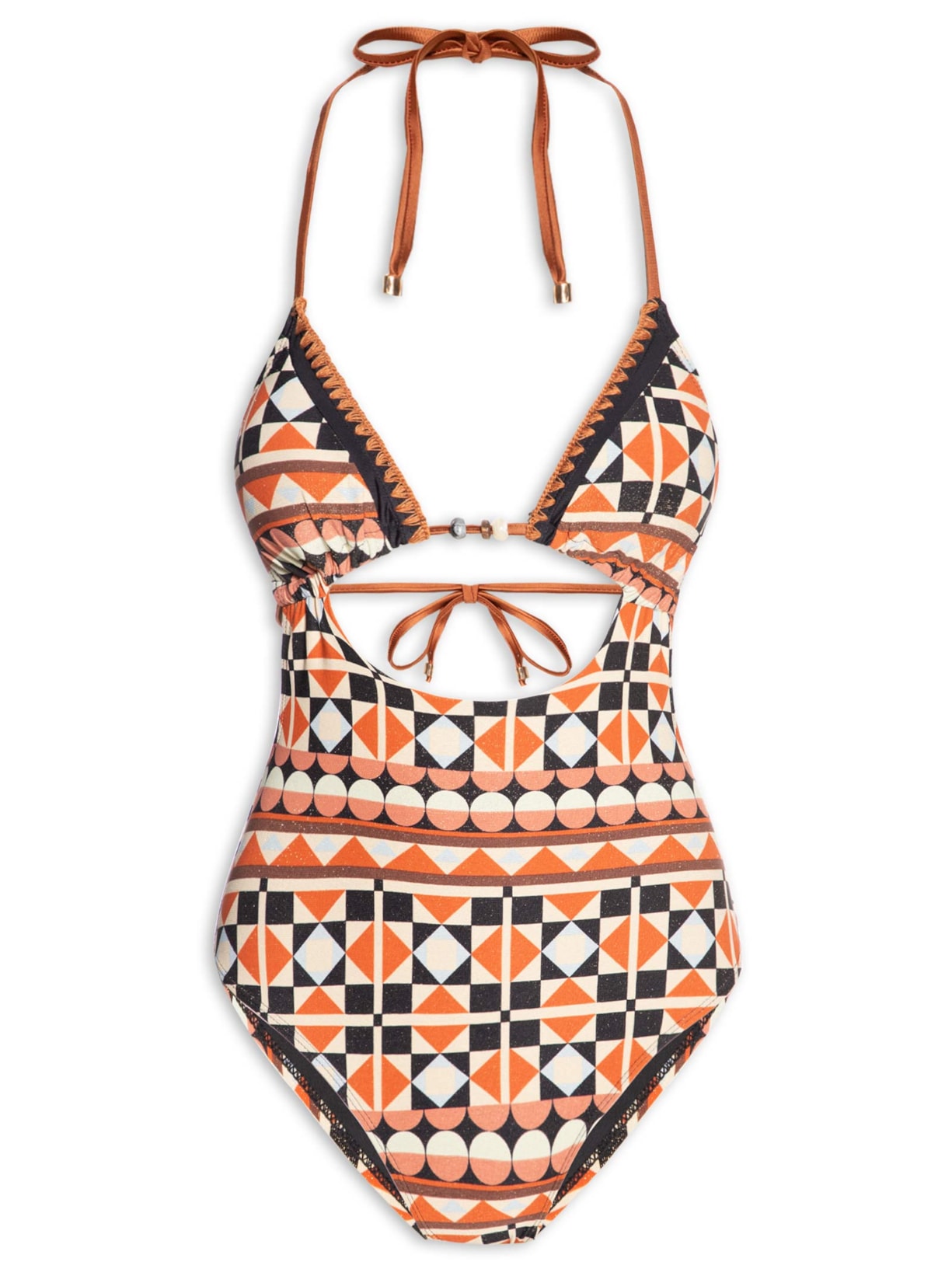 Maiô Frente Única Estampado Preto Mktbeach