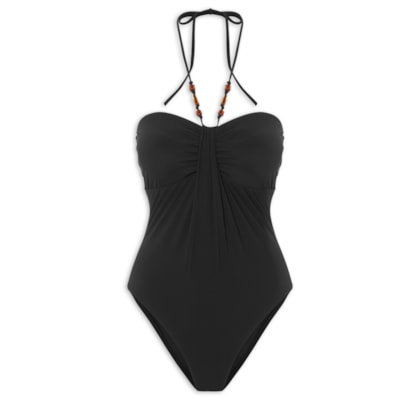 Maiô Frente Única Liso - Preto