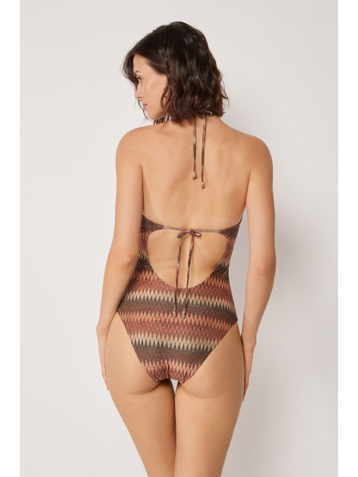 Maiô Golden Chevron Marrom Calzedonia