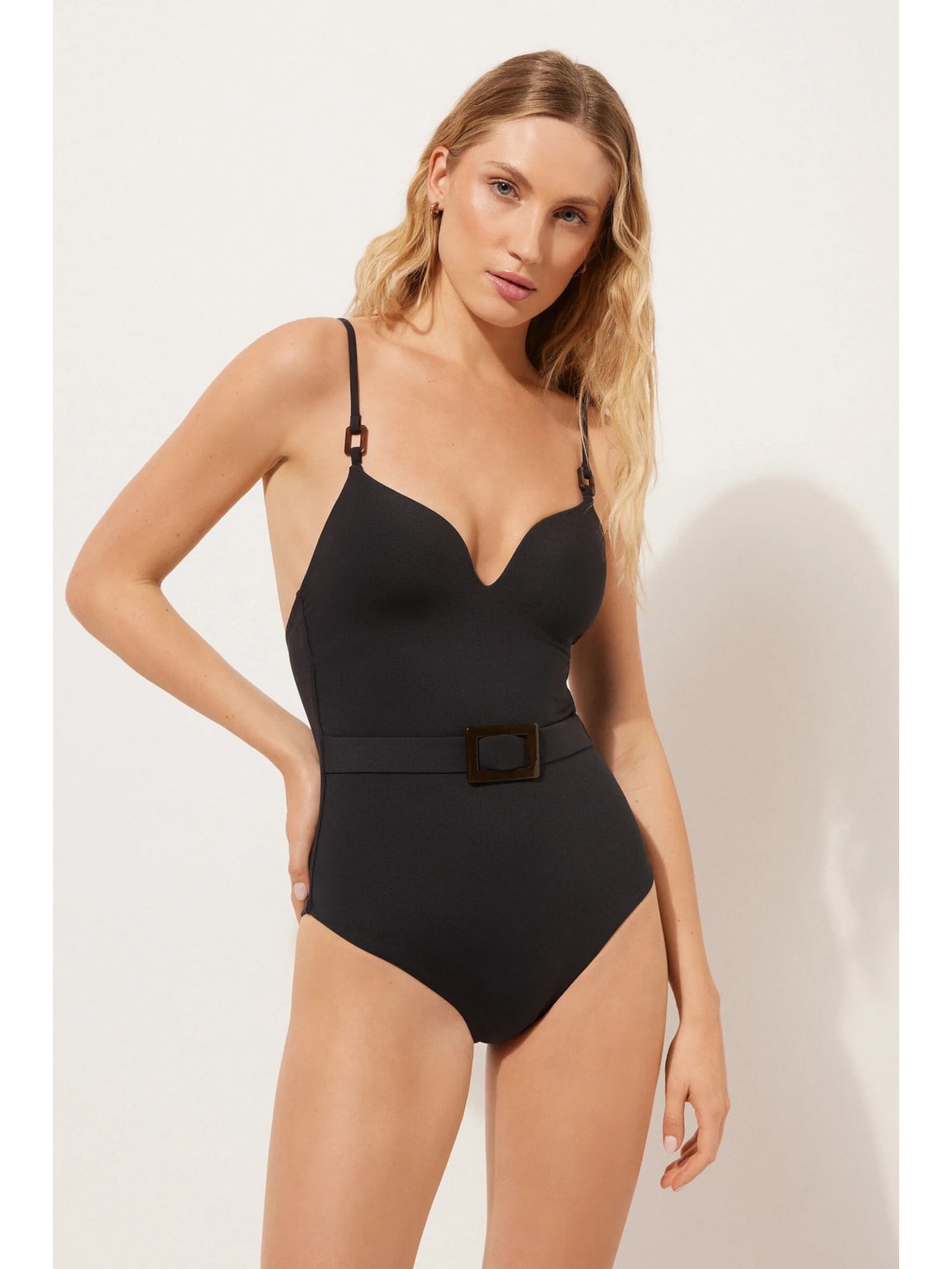 Maiô Heart Neckline Black - Preto