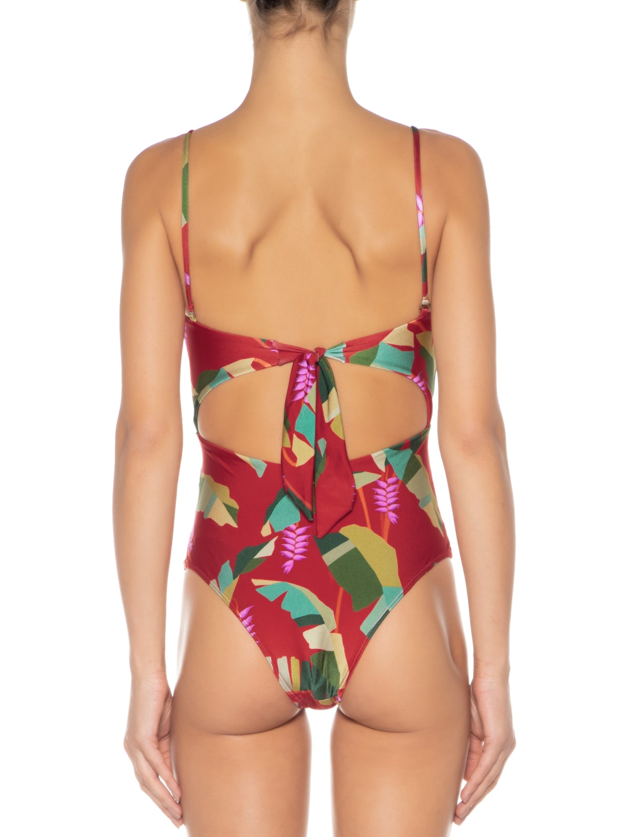 Maiô Heliconia Vermelho Farm Praia