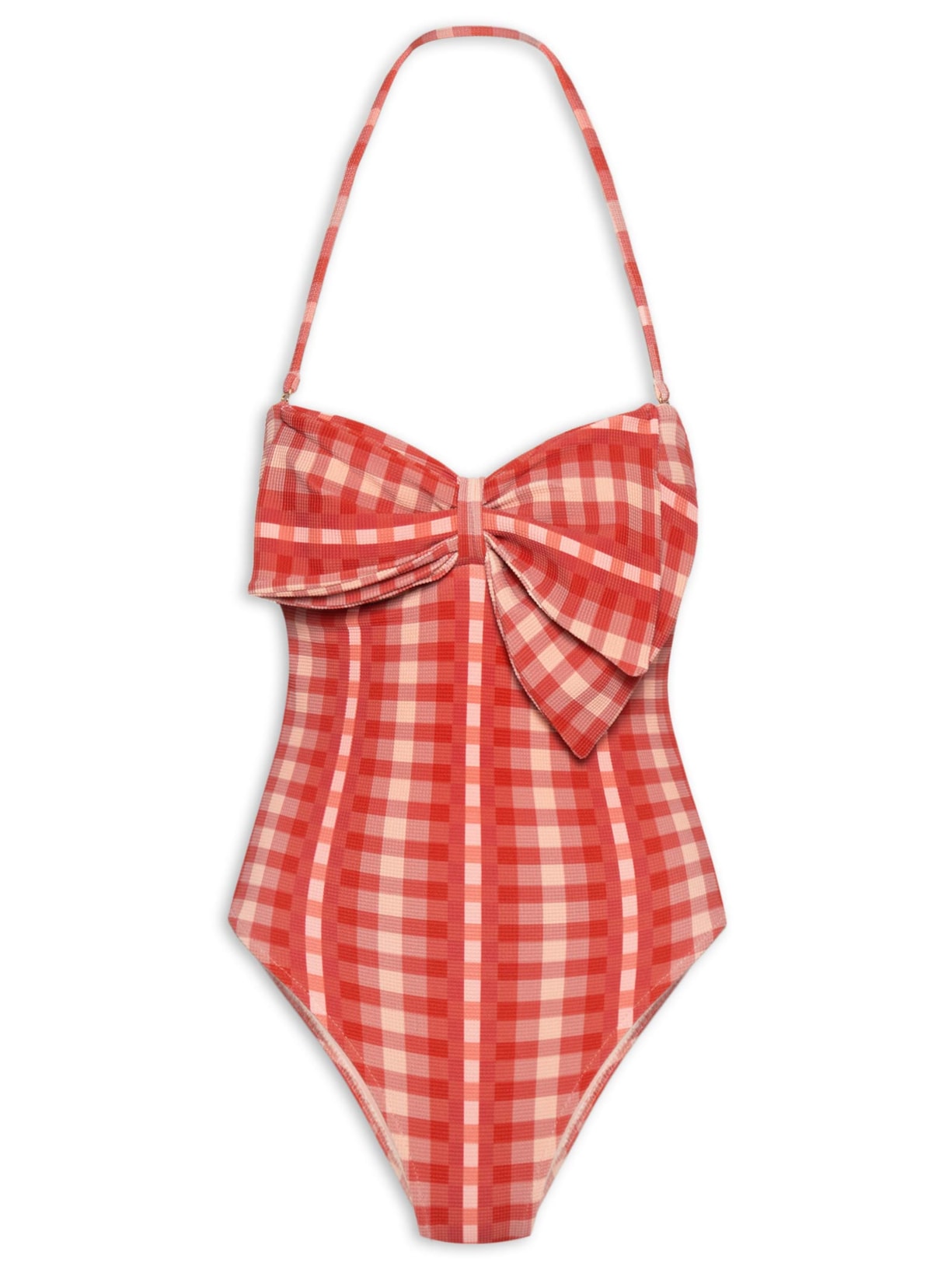 Maiô Laço Xadrez Trancoso - Vermelho