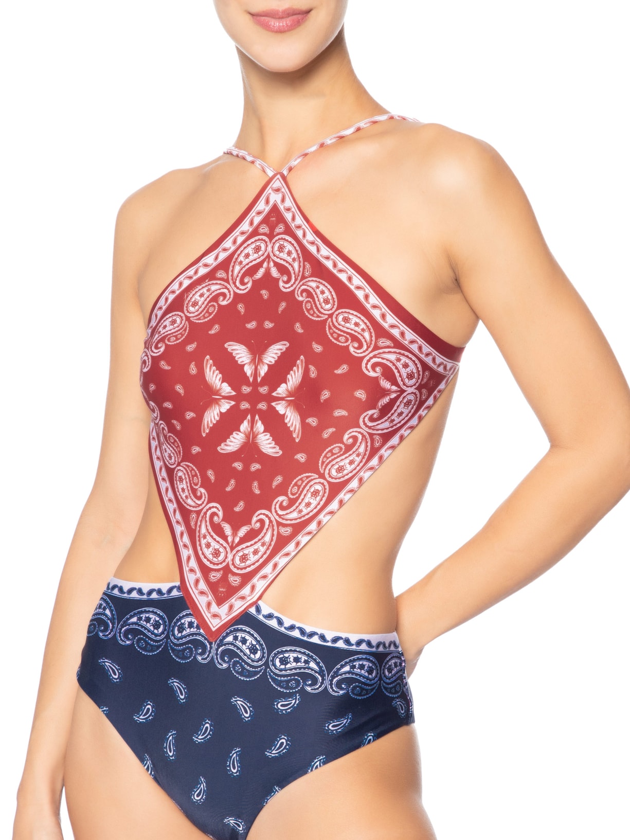 Maiô Localizado Bandana Jardim Vermelho Farm Praia