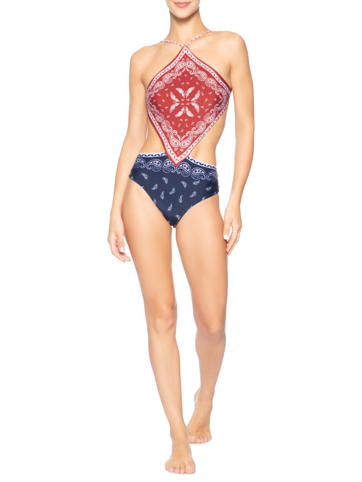 Maiô Localizado Bandana Jardim Vermelho Farm Praia