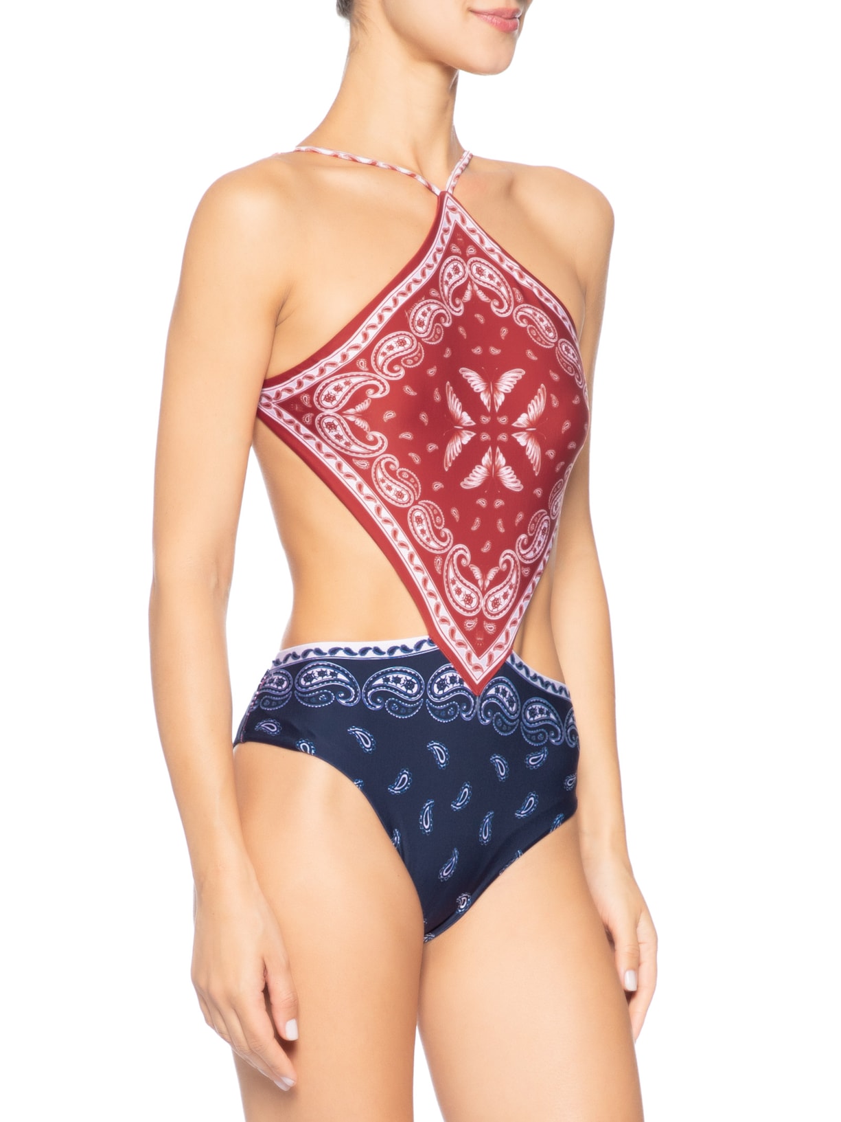 Maiô Localizado Bandana Jardim – Vermelho Farm Praia