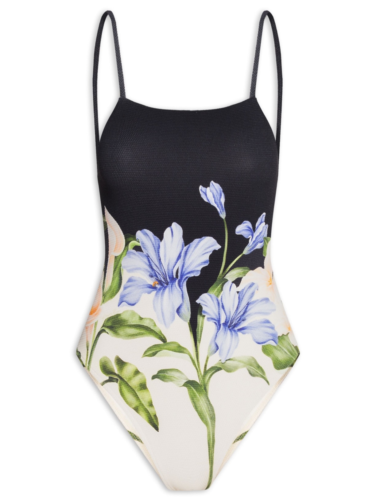 Maiô Localizado Céu De Flor - Preto