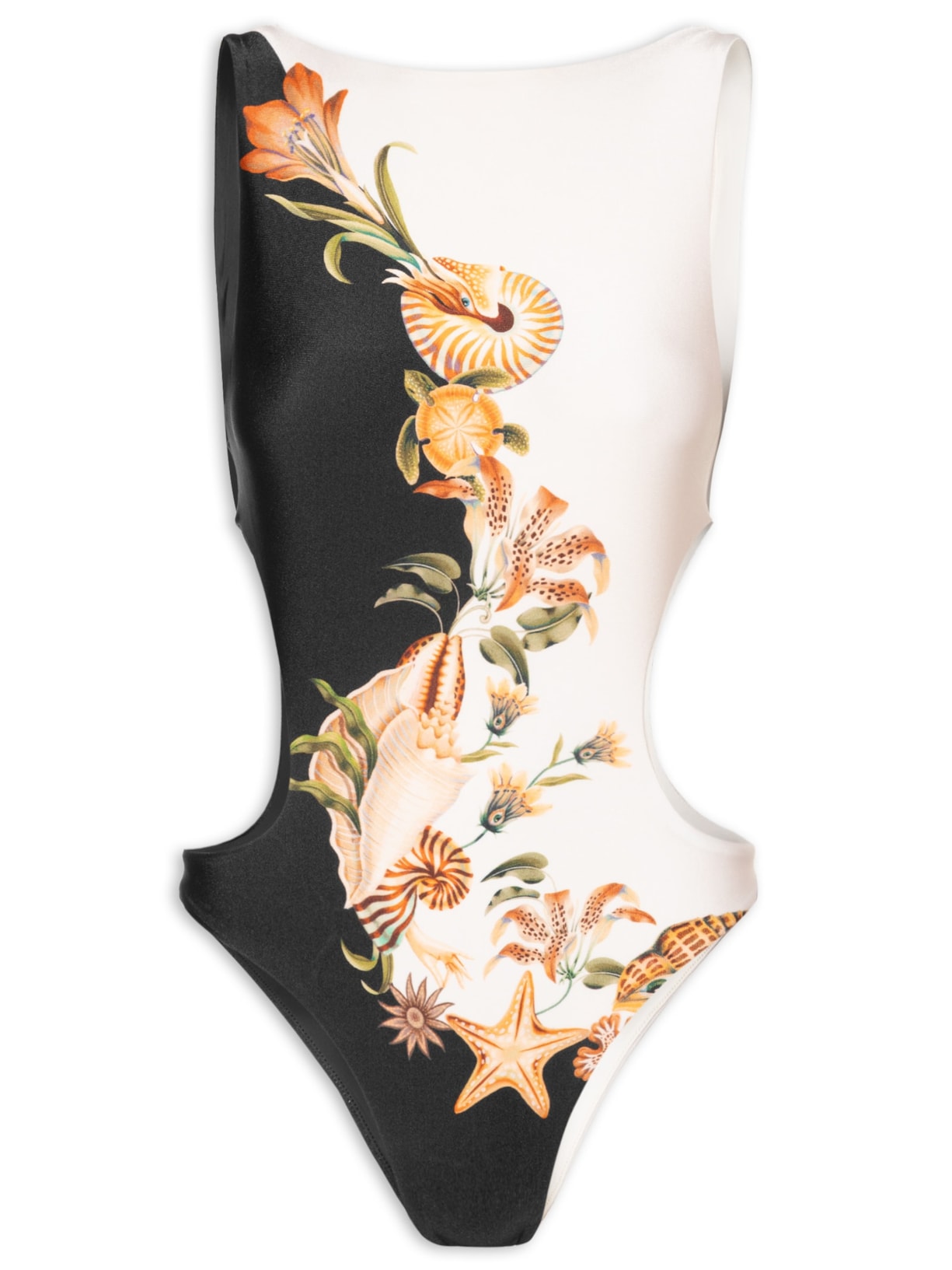 Maiô Localizado Concha Surreal - Preto