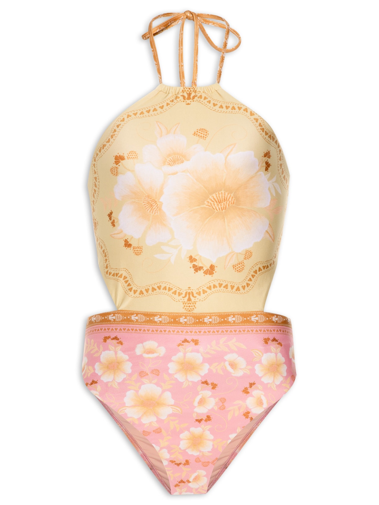 Maiô Localizado Floral Veraneio - Amarelo