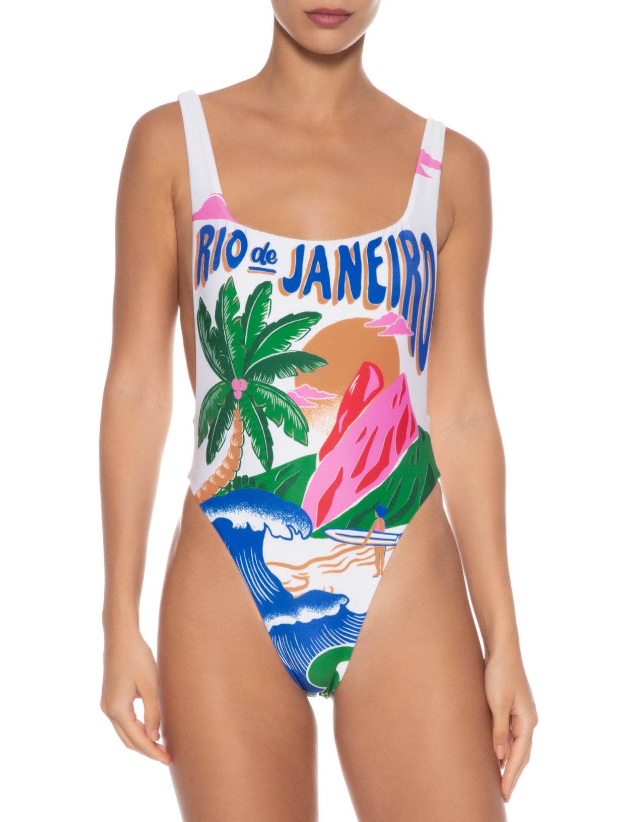 Maiô Localizado Poster Carioca Branco Farm Praia