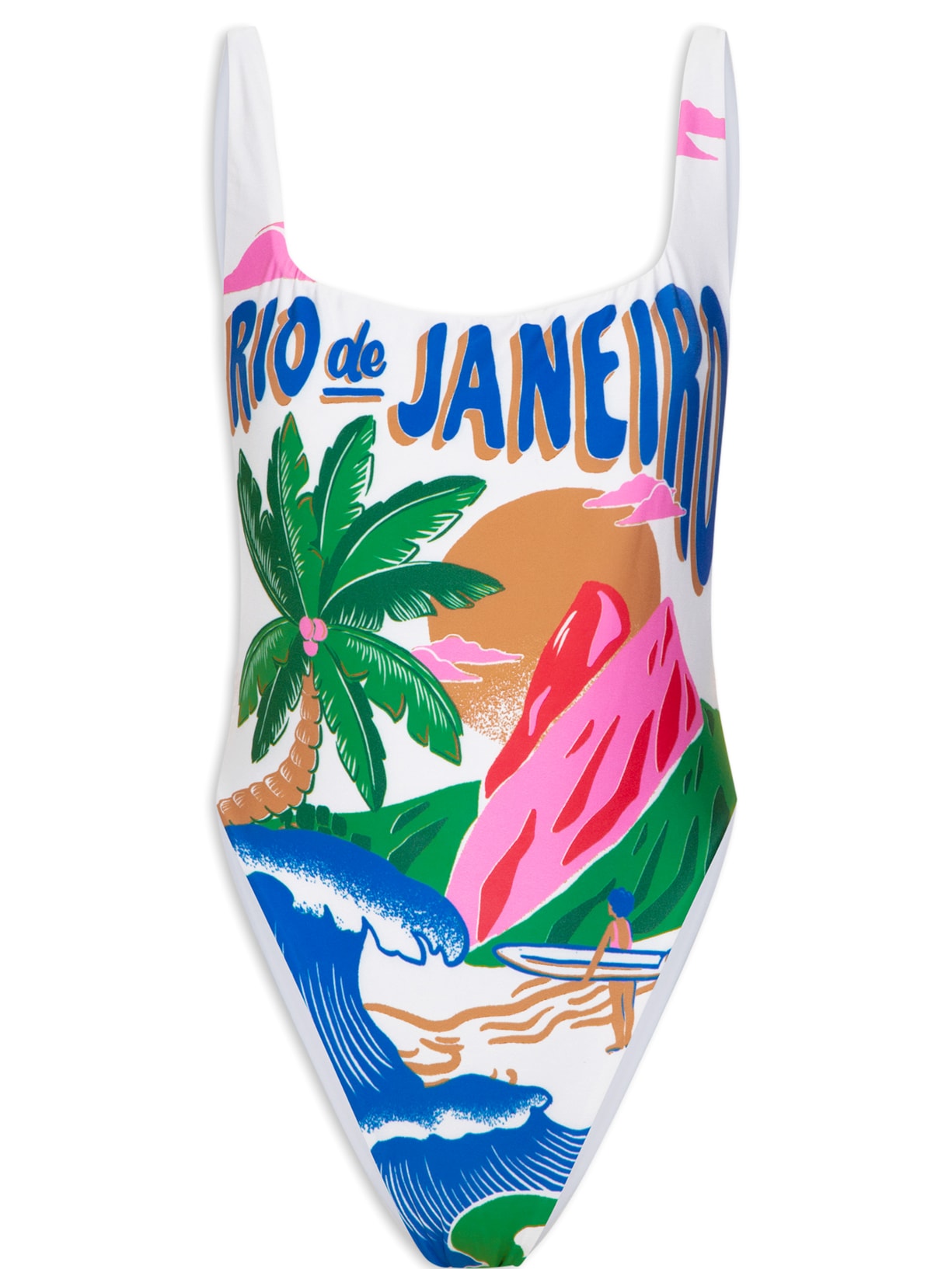 Maiô Localizado Poster Carioca Branco Farm Praia