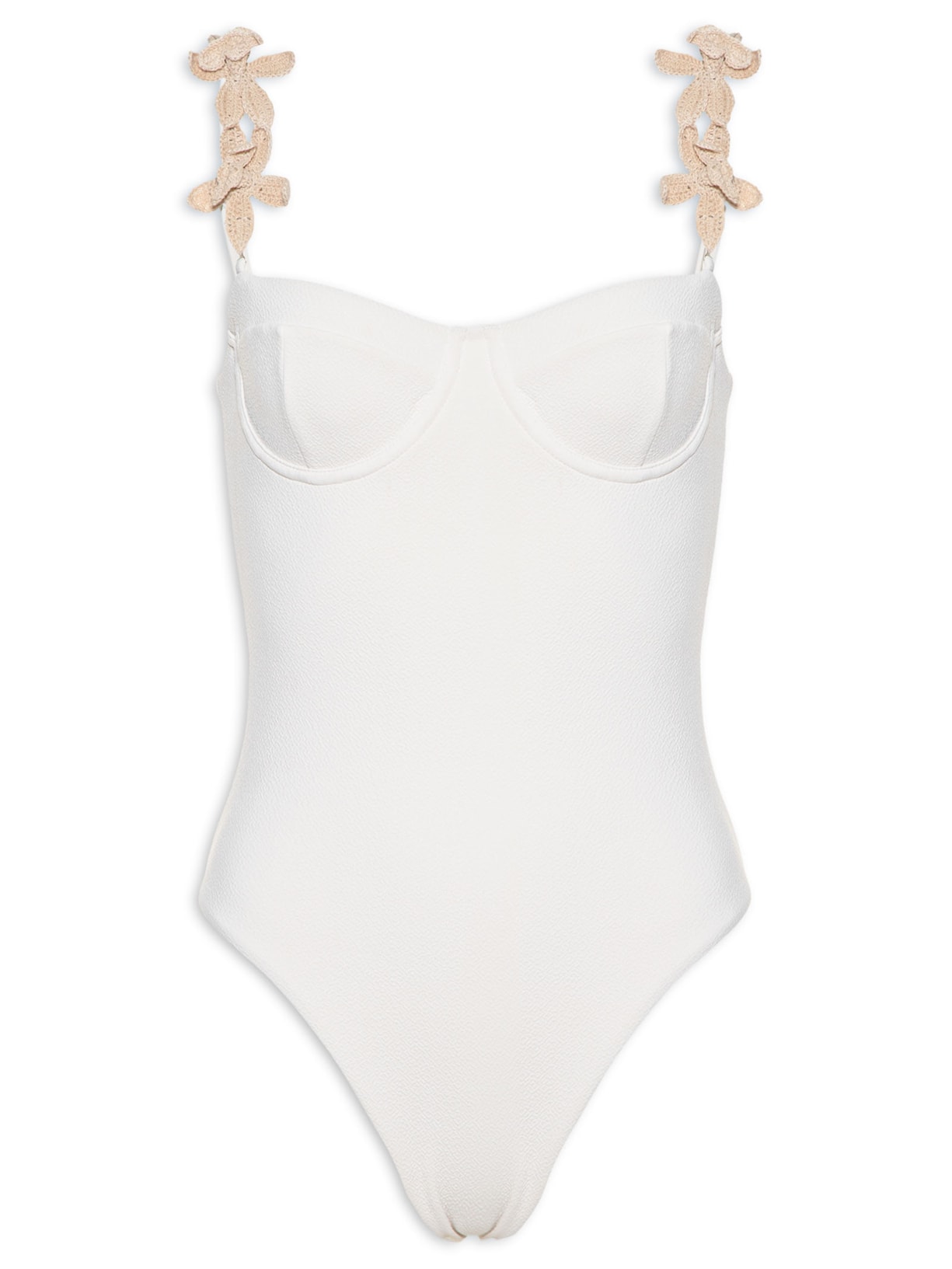 Maiô Meia Taça Alça Artesanal - Off White