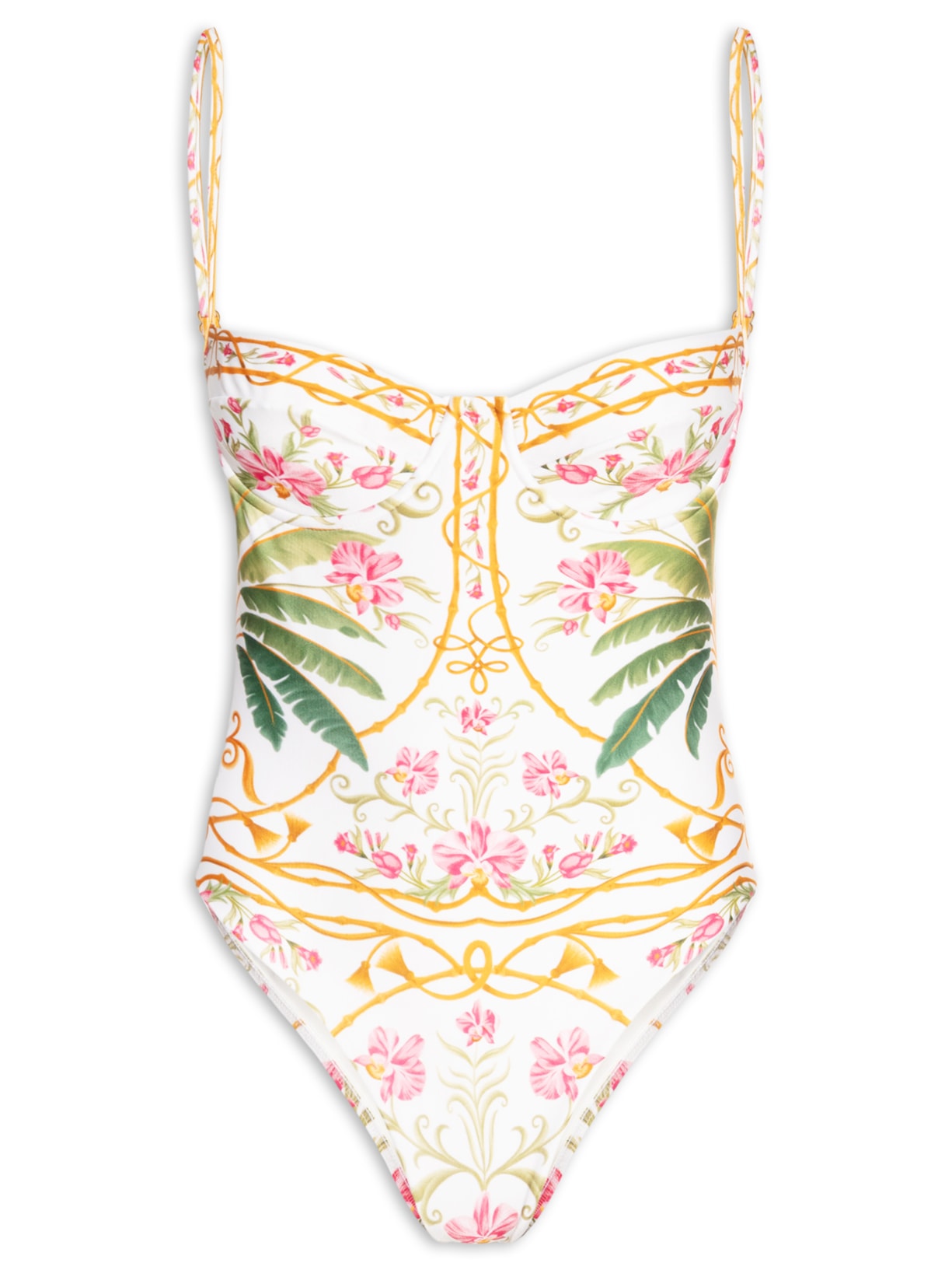 Maiô Meia Taça Localizado Floral Nusa - Off White