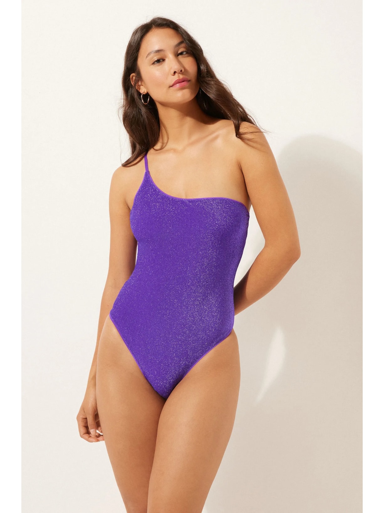 Maiô Metallic Glow Roxo Calzedonia