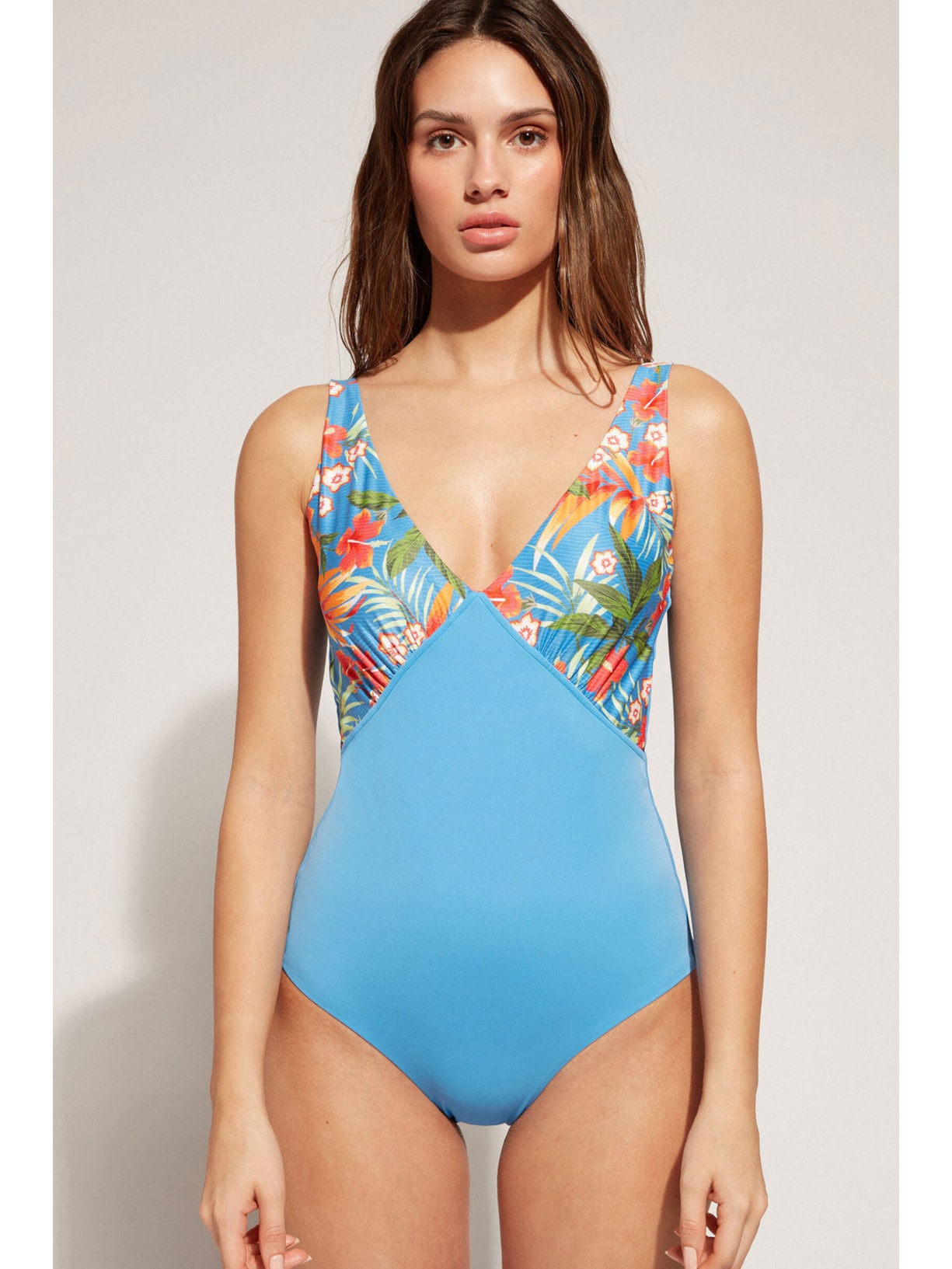 Maiô Modelador Com Bojo Maui Azul Calzedonia