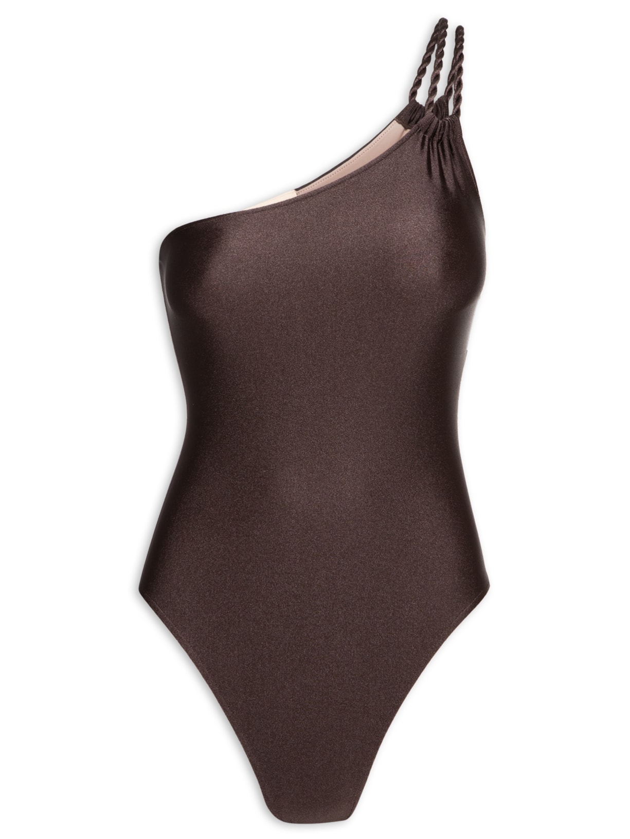 Maiô Ombro Só Detalhe Alça Corda - Marrom