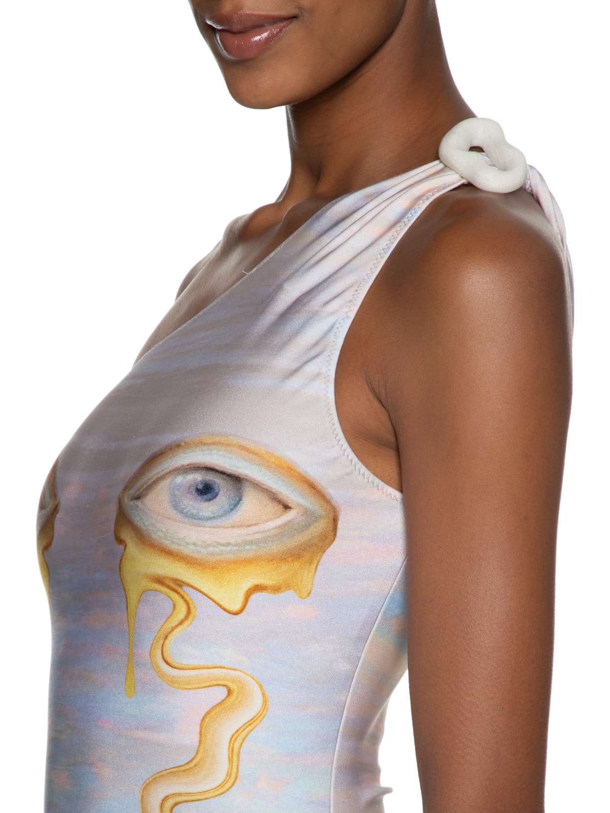 Maiô Ombro Só Estampado Azul Yukio