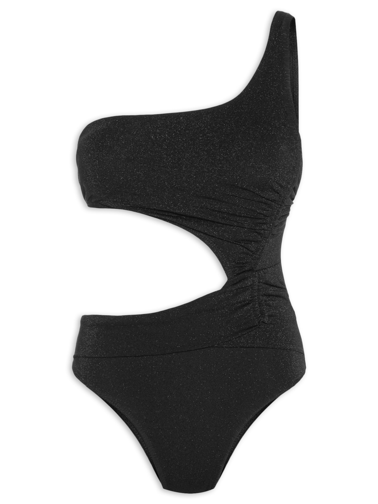 Maiô Ombro Único Com Abertura Lateral - Preto