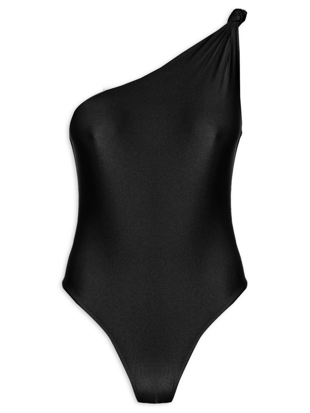 Maiô Ombro Único Com Nó - Preto