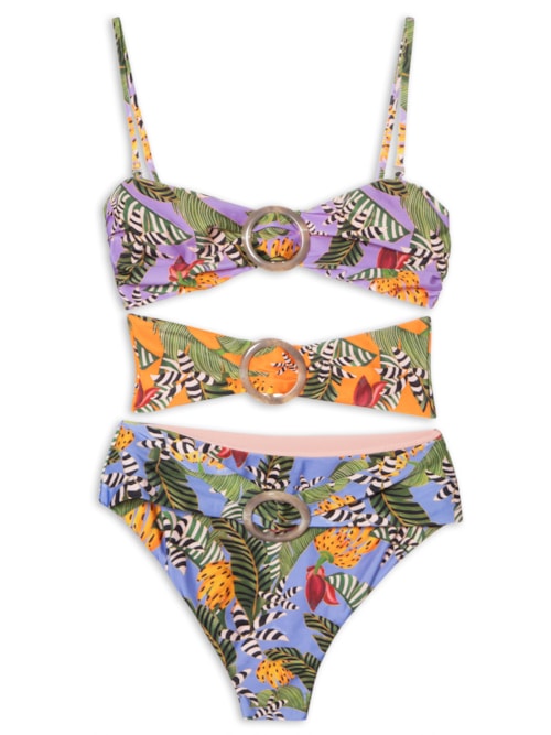 Maiô Patch Banana Listrada - Lilás