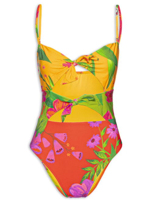 Maiô Patch Floral Bem Me Quer - Laranja