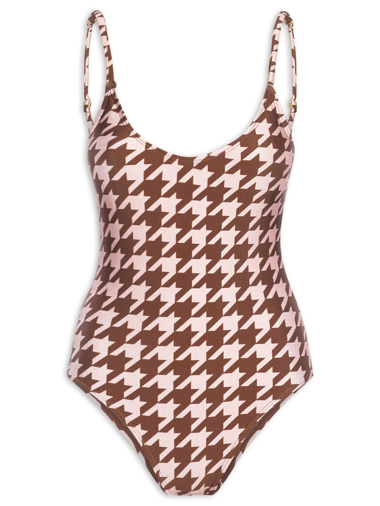 Maiô Pied De Poule Marrom Mktbeach