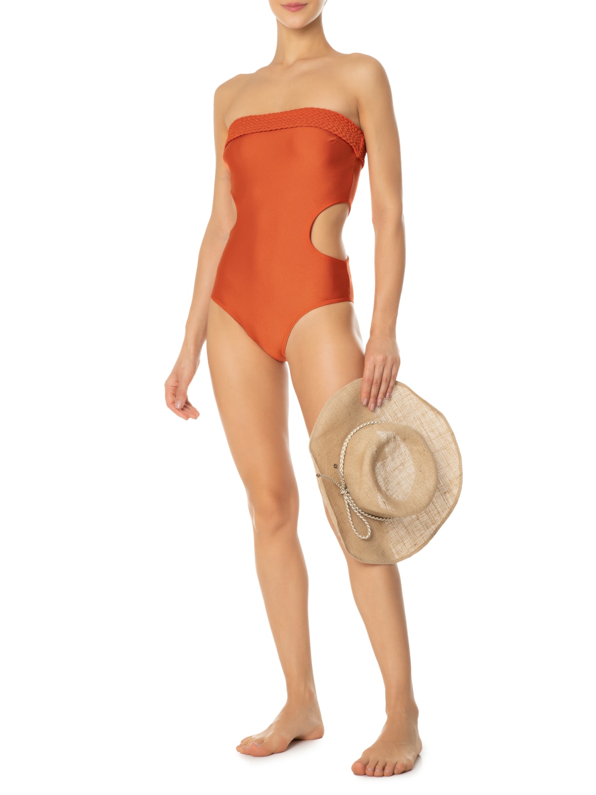 Maiô Recortes Lateral Laranja '2Essential