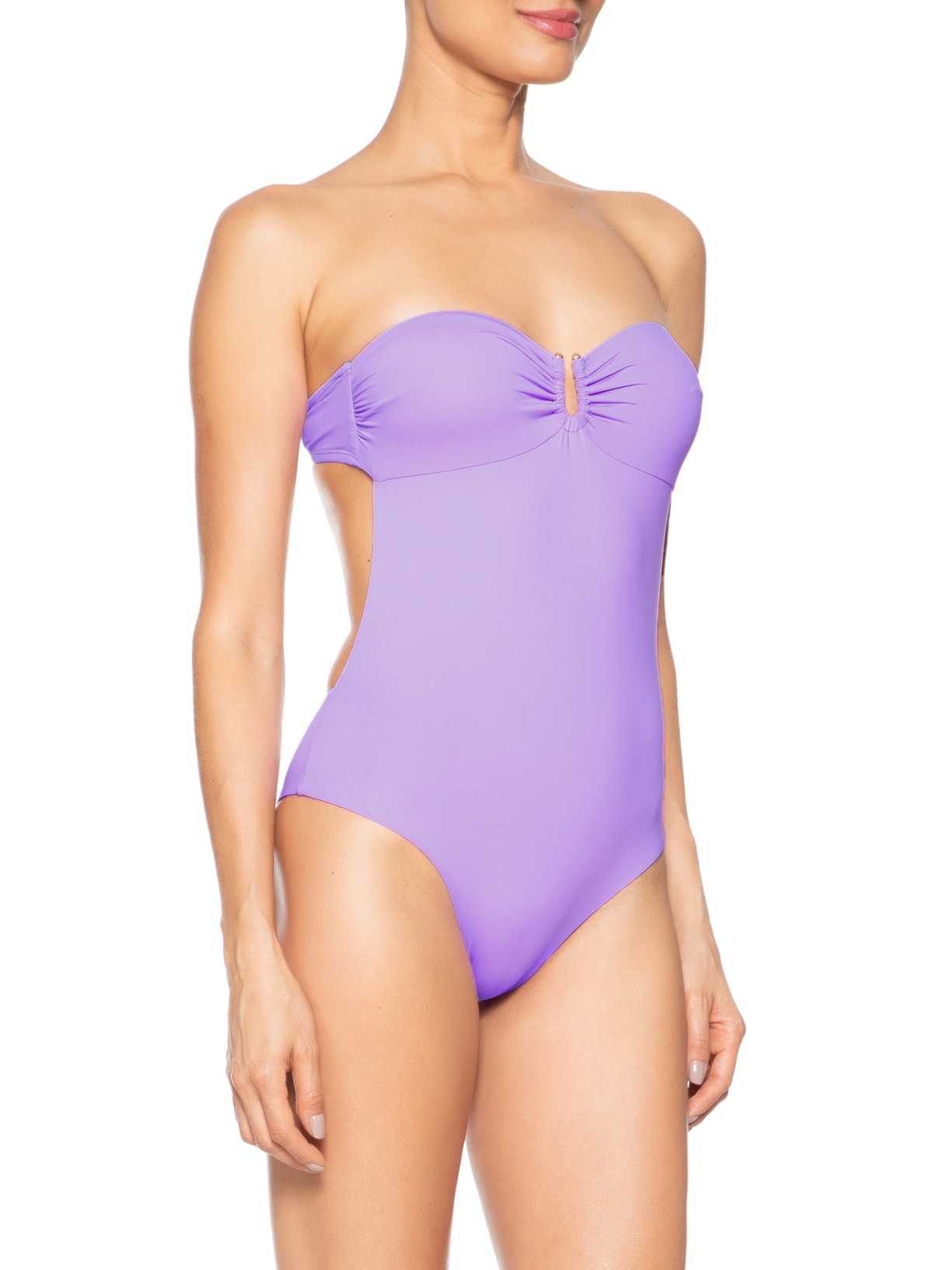 Maiô Sem Alça Com Recorte Costa Lilás '2Essential