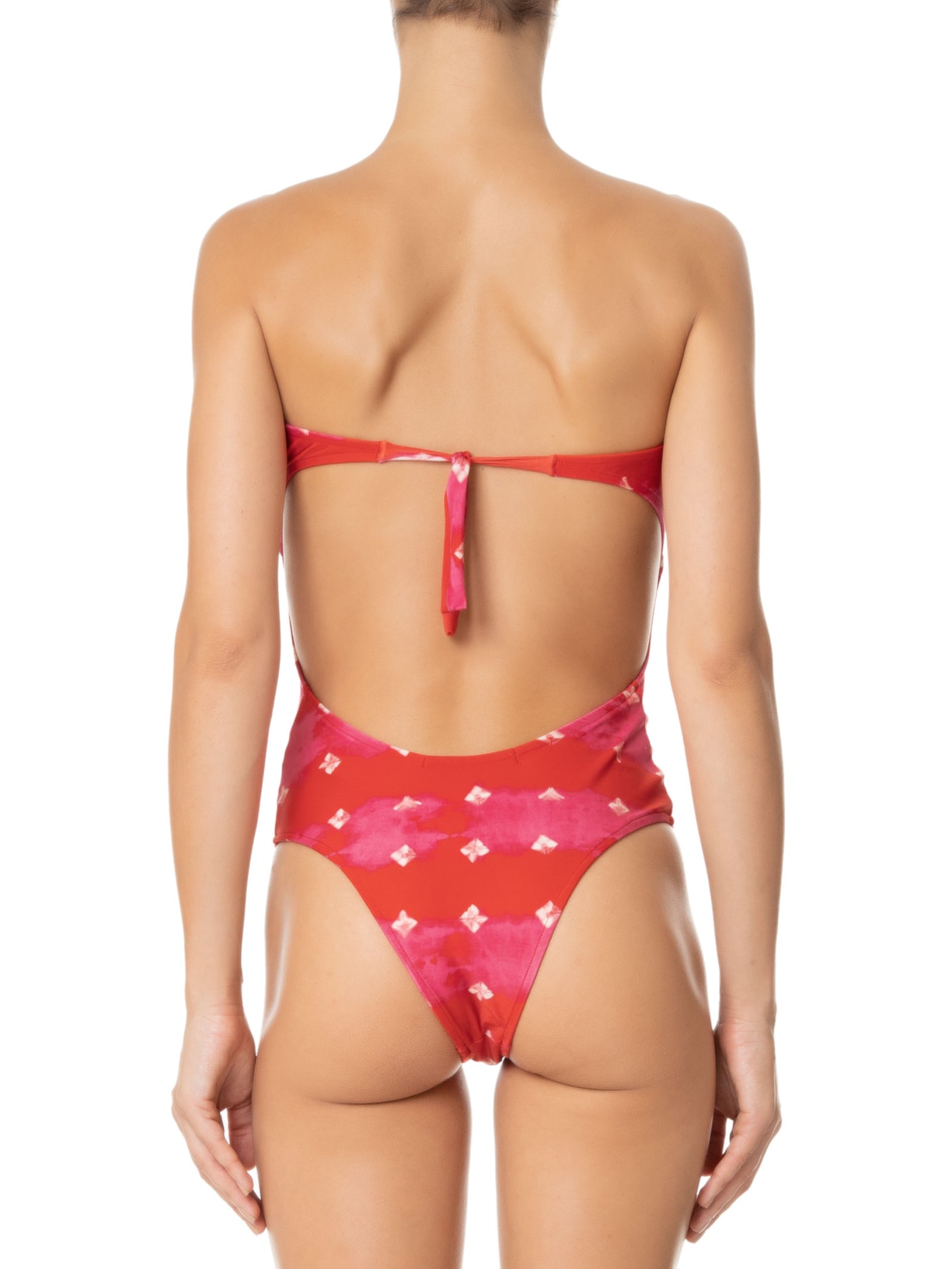 Maiô Sem Alça Estampa Ibiza Vermelho Maria Filó